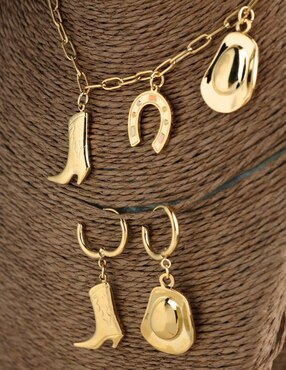 Aretes y collar de Bota Yoiko Country