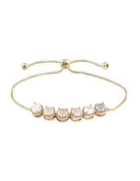Pulsera Yoiko con zirconia 18 K Etérea acabado Baño de oro