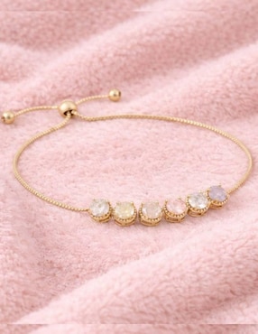 Pulsera Yoiko con zirconia 18 K Etérea acabado Baño de oro