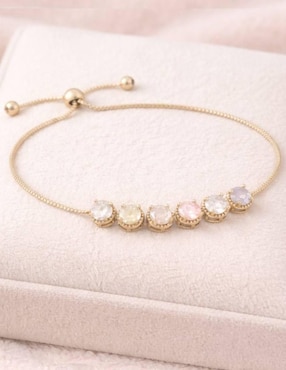 Pulsera Yoiko con zirconia 18 K Etérea acabado Baño de oro