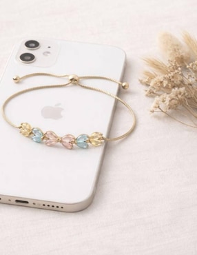 Pulsera Yoiko con zirconia 18 K Pulso acabado Baño de oro