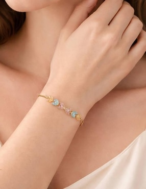 Pulsera Yoiko con zirconia 18 K Pulso acabado Baño de oro