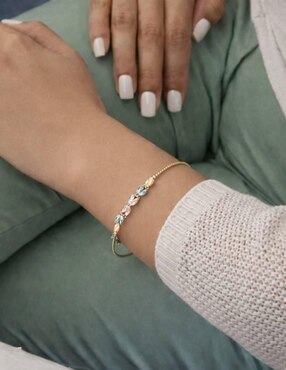 Pulsera Yoiko con zirconia 18 K Pulso acabado Baño de oro