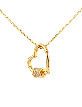 Collar con dije de corazón Yoiko Locket Golden con acabado baño de oro 18 K