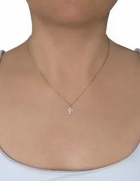 Collar de cruz Carré plata P 925