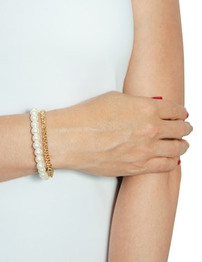 Multi-pulsera Mossimo con perla de cristal acabado pulido