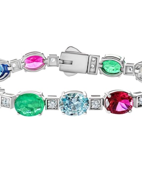 Brazalete Gladkova Joyería de plata con turmalina P 925 acabado brillante