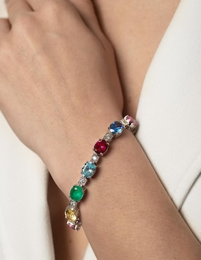 Brazalete Gladkova Joyería de plata con turmalina P 925 acabado brillante