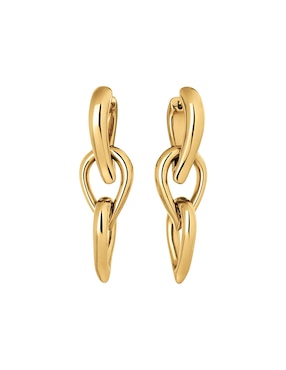 Aretes largos de eslabón Calvin Klein Sculptured Drops con acabado pulido