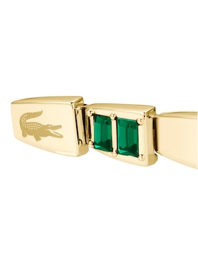 Aretes cortos rectangulares Lacoste Crocodelle con acabado brillante cristal