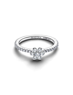 Anillo de flor Pandora P 925 de plata zirconia cúbica brillante