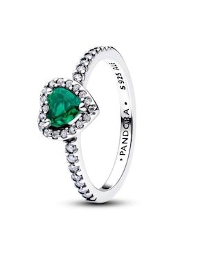 Anillo de corazón Pandora P 925 de plata zirconia cúbica brillante