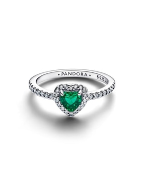 Anillo de corazón Pandora P 925 de plata zirconia cúbica brillante