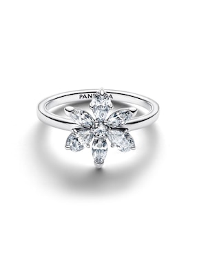 Anillo de flor Pandora P 925 de plata zirconia cúbica brillante