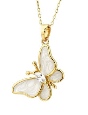 Collar de mariposa Zvezda Aurore de chapa de oro 18 K