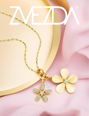 Collar de flor Zvezda Aurore de chapa de oro 18 K