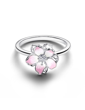 Anillo de flor Pandora P 925 de plata