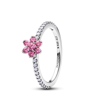 Anillo de flor Pandora P 925 de plata zirconia cúbica brillante
