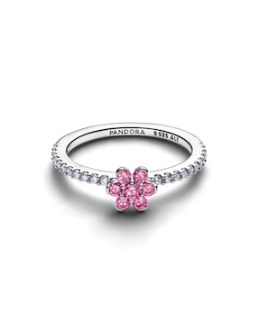 Anillo de flor Pandora P 925 de plata zirconia cúbica brillante