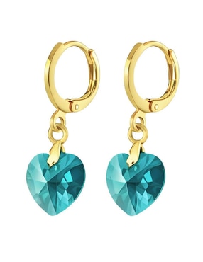 Aretes y collar de corazón Zvezda Aurore 18 K cristal
