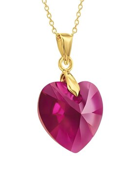 Aretes y collar de corazón Zvezda Aurore 18 K cristal