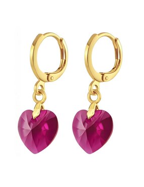 Aretes y collar de corazón Zvezda Aurore 18 K cristal