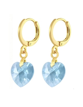 Aretes y collar de corazón Zvezda Aurore 18 K cristal