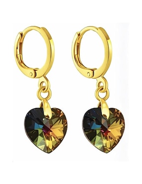 Aretes y collar de corazón Zvezda Aurore 18 K cristal