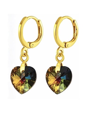 Aretes y collar de corazón Zvezda Aurore 18 K cristal