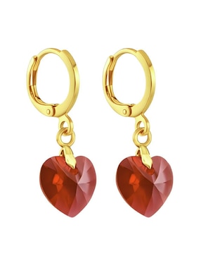 Aretes y collar de corazón Zvezda Aurore 18 K cristal