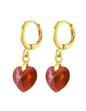 Aretes y collar de corazón Zvezda Aurore 18 K cristal