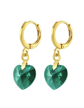 Aretes y collar de corazón Zvezda Aurore 18 K cristal