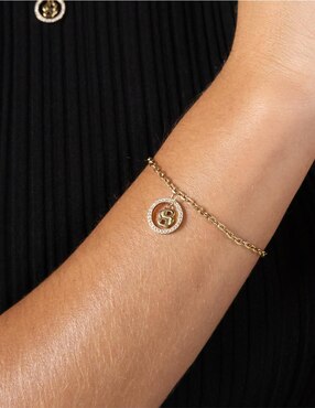 Brazalete Hugo Boss con cristal Double B Divine acabado brillante