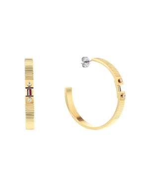 Arracadas Tommy Hilfiger Stripes con acabado brillante cristal