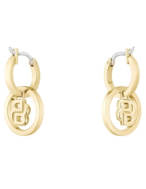 Aretes cortos Hugo Boss Double B Divine con acabado brillante cristal