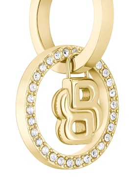 Aretes cortos Hugo Boss Double B Divine con acabado brillante cristal
