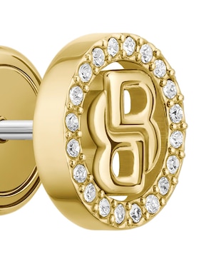 Broqueles Hugo Boss Double B Divine con acabado brillante cristal
