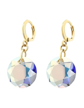 Aretes y collar Zvezda Aurore con acabado chapa de oro 18 K cristal