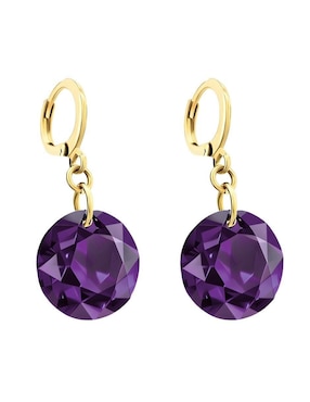 Aretes y collar Zvezda Aurore con acabado chapa de oro 18 K cristal