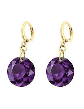 Aretes y collar Zvezda Aurore con acabado chapa de oro 18 K cristal