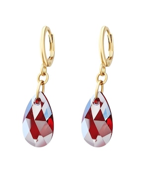 Aretes y collar Zvezda Aurore con acabado chapa de oro 18 K cristal