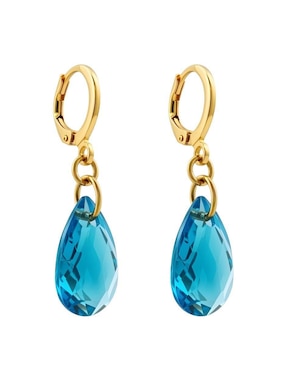 Aretes y collar Zvezda Aurore con acabado chapa de oro 18 K cristal