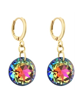 Aretes y collar Zvezda Aurore con acabado chapa de oro18 K cristal