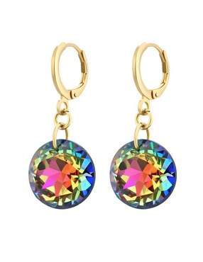 Aretes y collar Zvezda Aurore con acabado chapa de oro18 K cristal