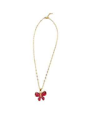 Aretes y collar de mariposa Mancini con acabado chapa de oro 14 K zirconia