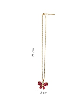 Aretes y collar de mariposa Mancini con acabado chapa de oro 14 K zirconia
