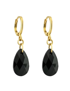 Aretes y collar Zvezda Aurore con acabado chapa de oro 18 K cristal