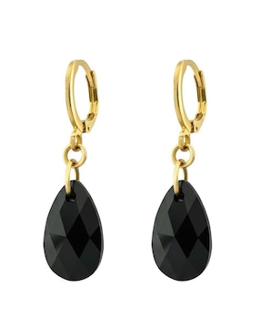 Aretes y collar Zvezda Aurore con acabado chapa de oro 18 K cristal