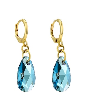 Aretes y collar Zvezda Aurore con acabado chapa de oro 18 K cristal