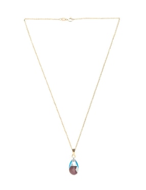 Aretes y collar Zvezda Aurore con acabado chapa de oro 18 K cristal